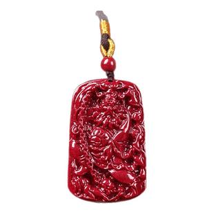 吉照堂真品朱砂天师钟馗吊坠毛衣项链男女紫金砂本命年防身挂件