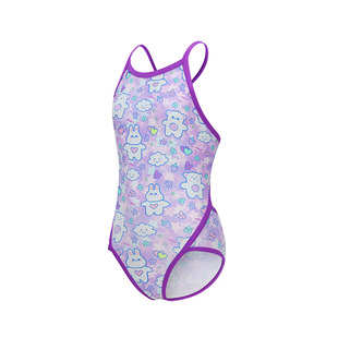 浩沙女童连体泳衣hosa三角训练速干抗氯泳装竞速泳衣不兜水游泳馆