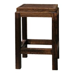 创意实木方凳家用客厅餐桌茶几小板凳沙发凳榫卯中式手工藤编凳子