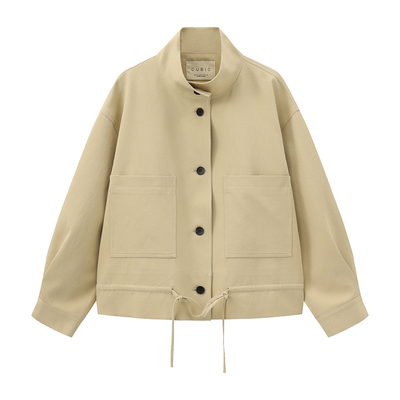 CUBIC英伦立领H版收腰短外套