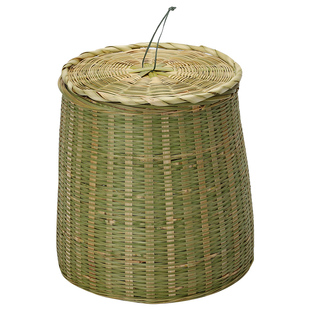 竹编带盖茶叶篓大号茶叶罐竹青编织盒茶叶桶茶饼收纳盒茶篓竹篓篮