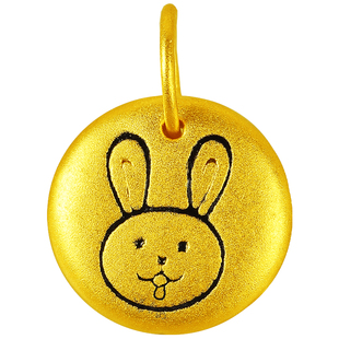 十二生肖黄金吊坠足金999硬金本命年红绳手链小龙宝宝儿童满月礼