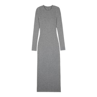 羊毛极简后开衩CHAO长QQ糖连衣裙