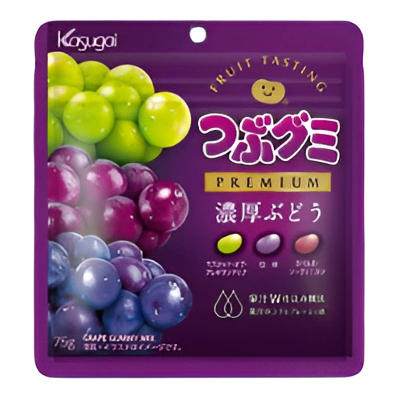 春日井Premium 香港进口特选3款葡萄浓郁果汁粒粒豆豆软糖75克2包