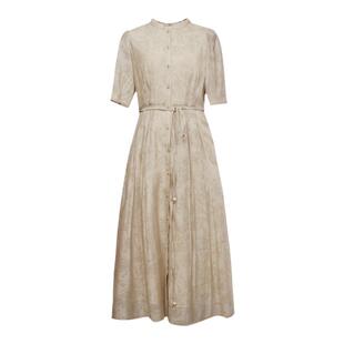 纻衣复古温柔风短袖连衣裙女2026夏季新款文艺刺绣温婉气质中长裙