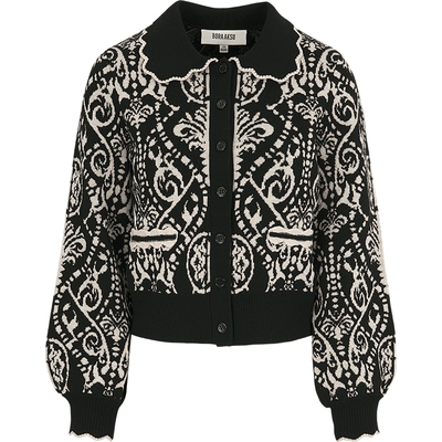 BORAAKSU花瓣领提花针织开衫