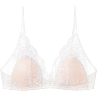 小琴弦好奇蜜斯细肩带内衣女法式纯欲舒服蕾丝小胸文胸套装26夏薄