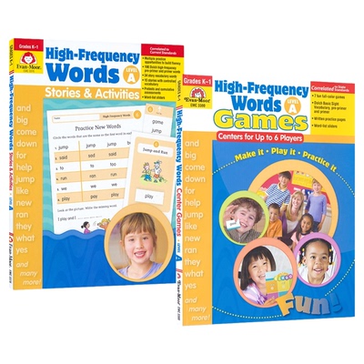 Evan-Moor High-Frequency Words Stories & Activities Level A K-1 美国加州教辅 英语高频词练习册 故事和活动 Level A K-1