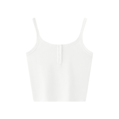 森马亨利领紧身短款吊带背心女