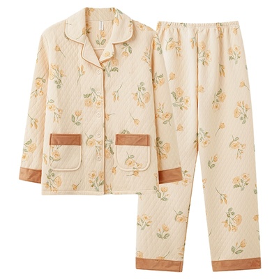 芬腾正品秋冬季女空气夹棉家居服