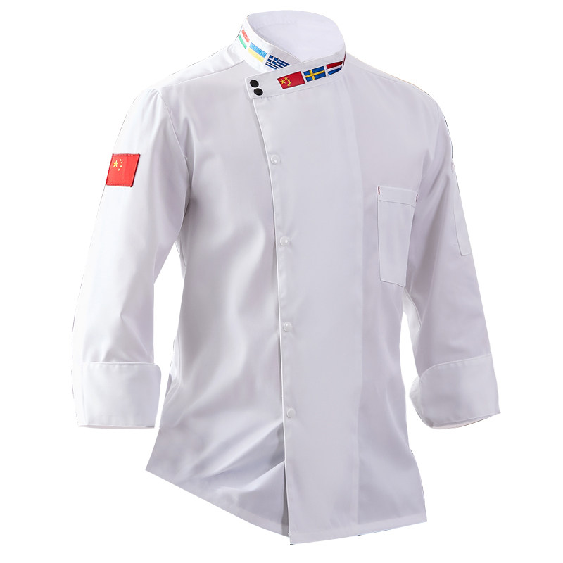 秋冬厨师服长袖厚款西餐厅服务员工装咖啡店面包房烘焙师工作服女