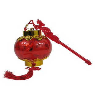 新年儿童发光手提灯笼带音乐水晶福字投影室内装饰春节元宵小灯笼