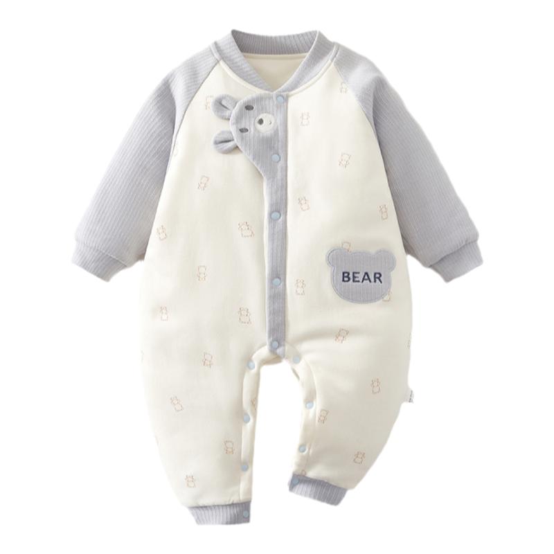婴儿秋冬季衣服夹棉超萌连体衣爬服新生儿连身衣加厚哈衣宝宝衣服