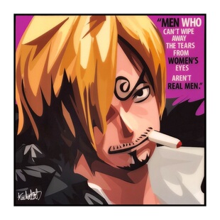 海贼王文斯莫克.山治桑吉黑足泰国Famous Pop波普艺术装饰挂画