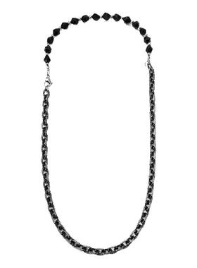 黑玛瑙拼接钛钢链男女同款