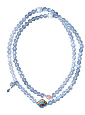 灰色月光石108颗水晶手串