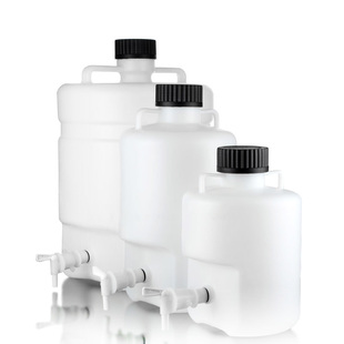 塑料放水桶加厚实验室PE下口水龙头壶桶瓶带刻度户外储水桶含票