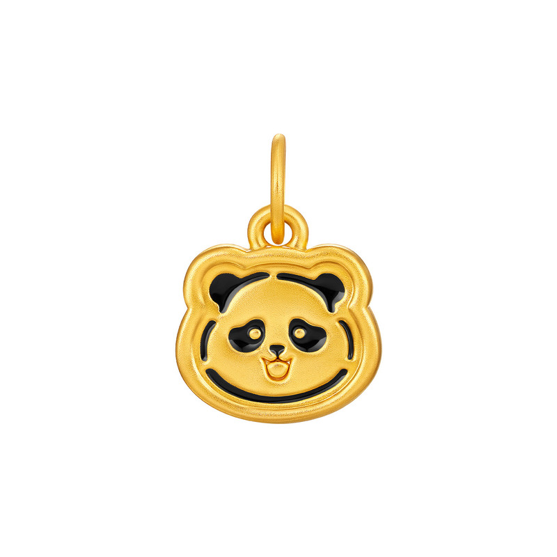 明牌珠宝熊猫明明硬金吊坠 黄金盟主明明可爱熊猫路路通ASY0668