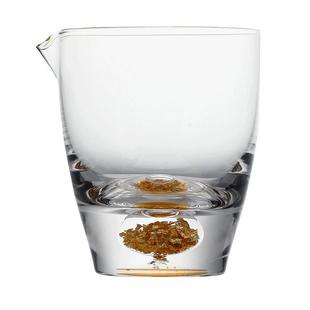 金箔公道杯玻璃企鹅绿松石公杯藏金流金山高硼硅玻璃水晶茶漏盖碗