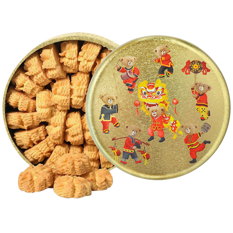香港珍妮曲奇聪明小熊饼干原味手工奶油小花640g进口零食礼盒装