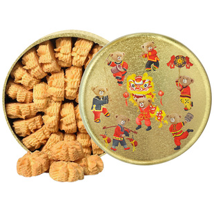 香港珍妮曲奇聪明小熊饼干原味手工奶油小花640g进口零食礼盒装
