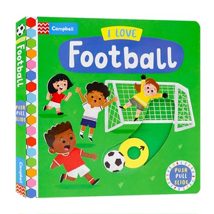 新版Busy系列 忙碌的足球机关操作书 英文原版绘本 Busy Football 推拉滑动纸板书 儿童英语启蒙低幼趣味游戏玩具书 亲子互动
