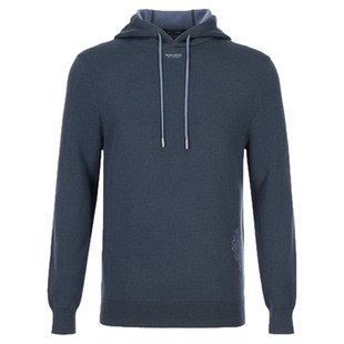 BRAUN BUFFEL/布兰施男士时尚纯色长袖毛衣带帽羊毛衫运动毛织衫