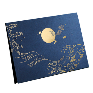 海上明月创意浮雕立体贺卡高端简约商务定制祝福答谢卡片邀请函