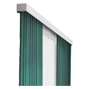 窗帘盒轨道一体窗帘盒挡板铝合金盒子顶装侧装双排轨道成品装饰盒