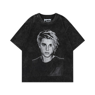 FEAR OF GOD FOG贾斯汀比伯专辑限定短袖高街覆古水洗做旧圆领T恤