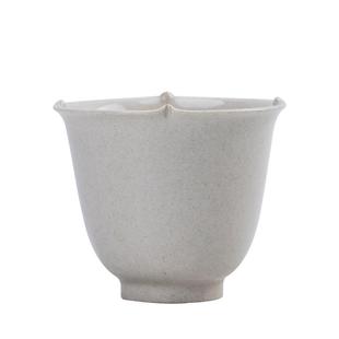 观岚手作葵口形茶杯草木灰釉陶瓷品茗杯个人杯家用功夫茶具主人杯