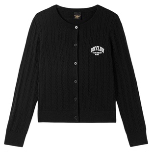 BOYLONDON春秋女款时尚前卫提花空调衫针织开衫毛衣外套W64907