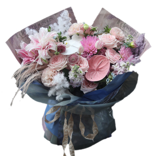 38女神节上海同城鲜花速递郁金香玫瑰花束送老婆长辈生日花店订花