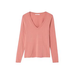 American Vintage X LOOKNOW2025年秋季深绿色V领长袖T恤GAMIPY