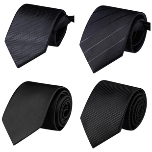 领带男女商务正装拉链式免打懒人领带多色条纹斜纹黑蓝新郎结婚