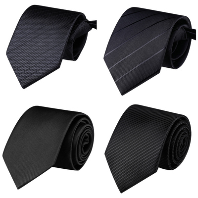 领带男女商务正装黑色红色蓝拉链