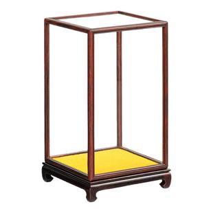 红木玻璃罩透明展示盒古董文玩花瓶玉石摆件玻璃罩防尘罩佛龛宝笼