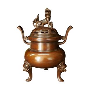 苏工精铜大号香炉八卦狮钮狮足熏炉仿古明清宣德炉烟供奉香炉厂价