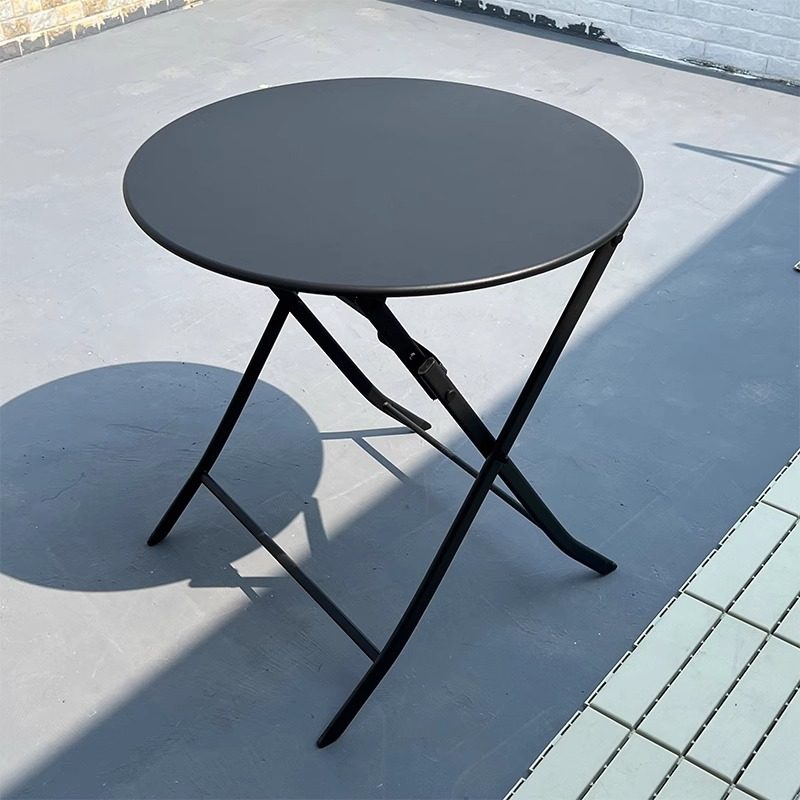 户外咖啡奶茶店碳钢铁外摆长方桌阳台商用艺小家用桌子圆餐桌休闲