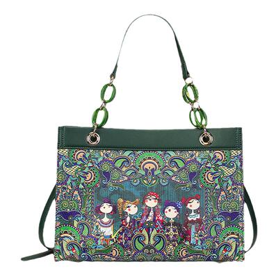 卡秀真皮单肩斜挎亚克力链条包