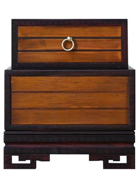 红酸枝嵌黄杨木祥云双层书型