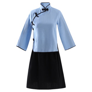 民国风学生装复古中国风女装五四青年学生服中山装合唱班服演出服