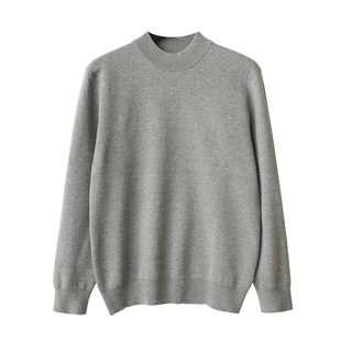 可机洗 男士半高领保暖毛衣 休闲通勤打底厚实针织衫秋冬款 男装