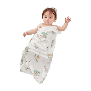 全棉时代新生婴儿包巾防惊跳包被春夏纯棉宝宝包单薄款抱被