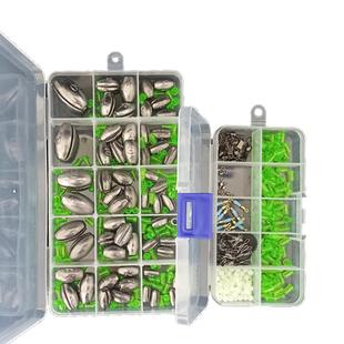 日式开口铅坠豪华套装空通心铅橄榄塑芯滑漂跑铅远投矶钓桥筏钓铅