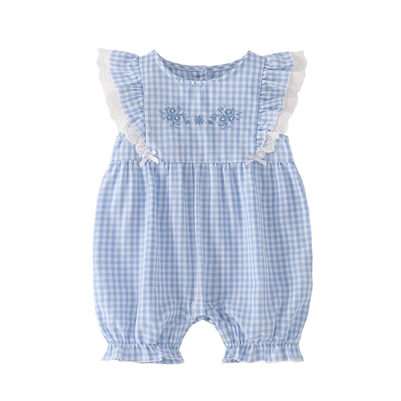 婴儿衣服夏季1女幼童甜美包屁衣小月龄夏日公主爬服满月宝宝夏装