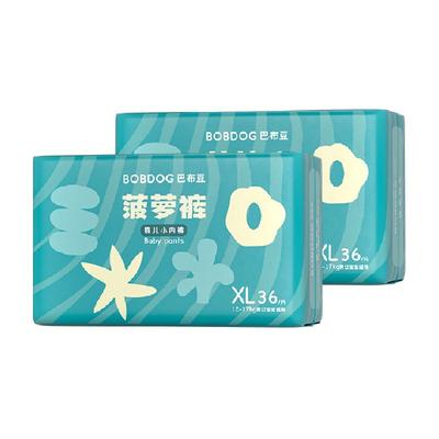 巴布豆透气新植萃弱酸菠萝拉拉裤