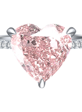 朱诺赫拉白粉黄心形纯银镀大钻石
