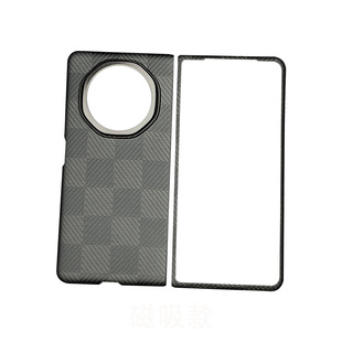 适用荣耀magicv3手机壳新款超薄凯夫拉芳纶碳纤维磁吸保护套v5简约商务高级感全包散热硬壳磨砂裸机手感格纹