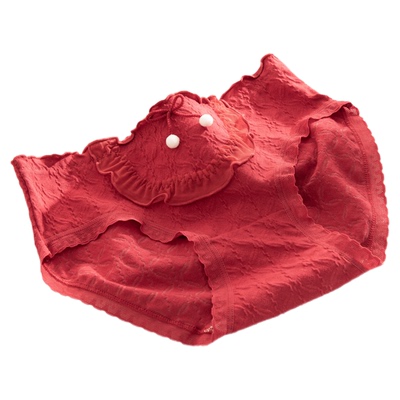 都市丽人本命年红纯棉抗菌三角裤